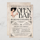 Open Bar en een bruiloft Kaart (Voorkant / Achterkant)