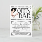 Open Bar en een bruiloft Kaart (Staand voorkant)
