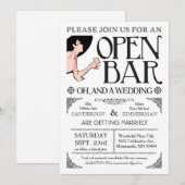 Open Bar en een bruiloft Kaart (Voorkant / Achterkant)