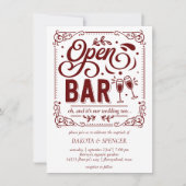 Open Bar (en Huwelijk) | Rode en Witte Micro Kaart (Voorkant)