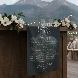 Open Bar en Signature Drink Watercolor Berg Wandkleed