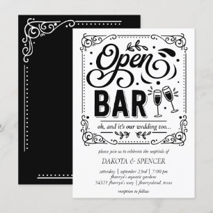 Open Bar (en Trouwen)   Casual Micro Bruiloft Kaart