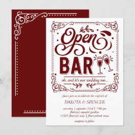 Open Bar (en Trouwen) | Rood en Wit Micro Kaart