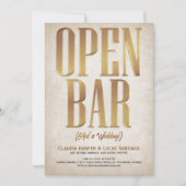 Open Bar Funny Wedding Uitnodiging (Voorkant)