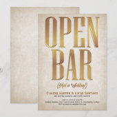 Open Bar Funny Wedding Uitnodiging (Voorkant / Achterkant)