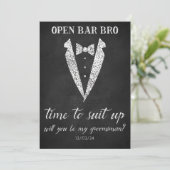 Open bar Groomsman-voorstel Kaart opruimen (Staand voorkant)