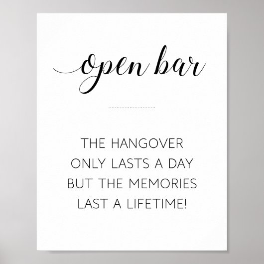 Open Bar Hangover laadt een Day Weddenschap uit Poster (Voorkant)
