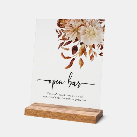 Open Bar Herfst Acryl Bord (Hoek)