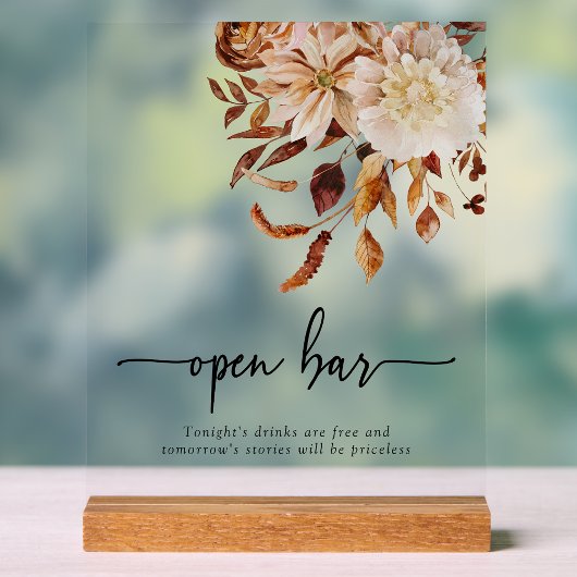 Open Bar Herfst Acryl Bord