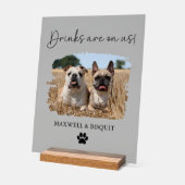 Open Bar Huisdier Drink Acryl Bruiloft Teken voor  Bord (Hoek)