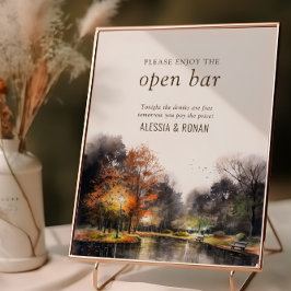 Open Bar Huwelijksbord Digitaal of Gedrukt Poster