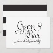 Open Bar Huwelijksbord Kaart (Voorkant / Achterkant)