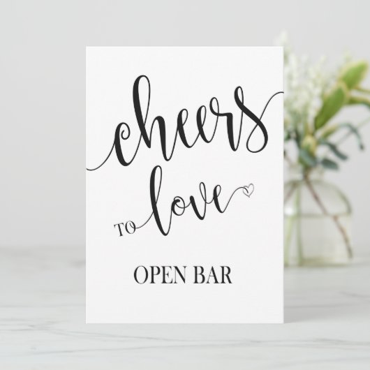 Open Bar Kaart bruiloft bord (Staand voorkant)