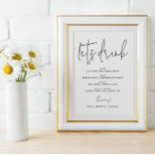 Open bar Let's drink bruiloft Poster