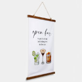 Open bar leuke bruiloft waterverf cocktails hangend wandkleed (Gebogen)