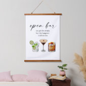 Open bar leuke bruiloft waterverf cocktails hangend wandkleed (Slaapkamer)