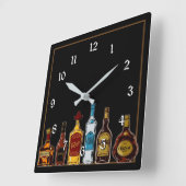 Open Bar Man Cave Square Wall Clock Vierkante Klok (Hoek)