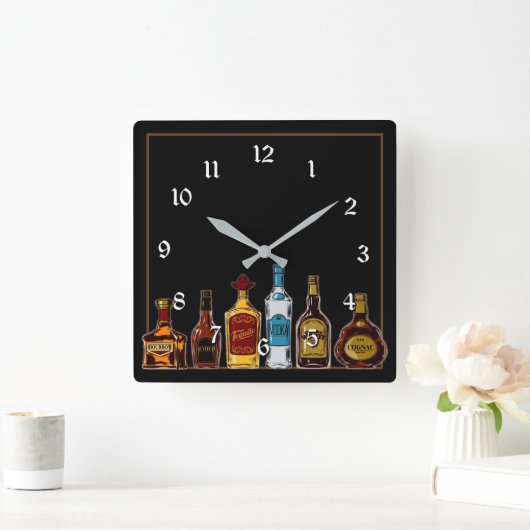 Open Bar Man Cave Square Wall Clock Vierkante Klok (Huis)
