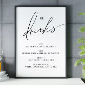 Open bar Menu De Drinken bruiloft teken Poster