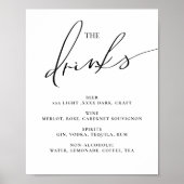 Open bar Menu De Drinken bruiloft teken Poster (Voorkant)