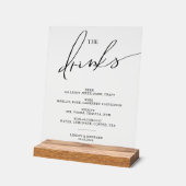 Open bar Menu The Drinks bruiloft bord Poster (Hoek)