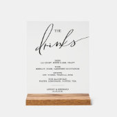 Open bar Menu The Drinks wedding sign Poster (Voorkant)