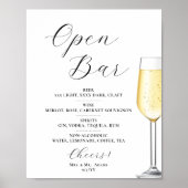 Open bar Menu wedding sign Poster (Voorkant)