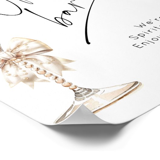 Open Bar Parels en Prosecco vrijgezellenfeest Poster (Hoek)