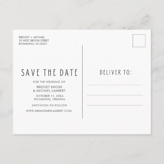 Open Bar Photo Affordable Wedding Save the Date  Aankondigingskaart (Achterkant)