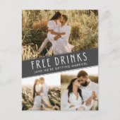 Open Bar Photo Affordable Wedding Save the Date  Aankondigingskaart (Voorkant)