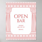 Open bar-poster voor godinnenfeest poster (Voorkant)
