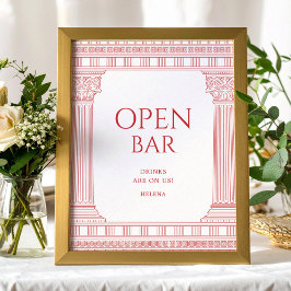 Open bar-poster voor godinnenfeest poster
