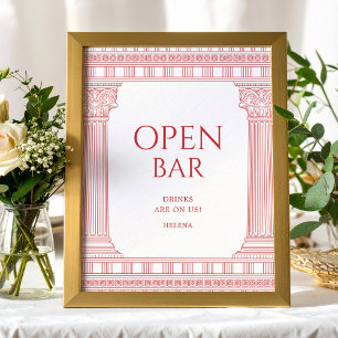 Open bar-poster voor godinnenfeest poster