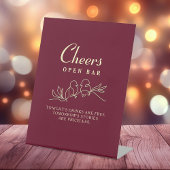 Open Bar Romantische bruiloft Reclamebord Met Voetstuk