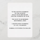 OPEN BAR ROOS GOLD DRUK OP Save the Date Folie Uitnodiging (Achterkant)