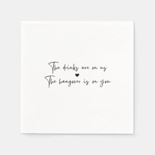 Open Bar servetten voor bruiloft of feest