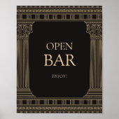 Open bar sign for Greek party with CUSTOM COLOURS Poster (Voorkant)