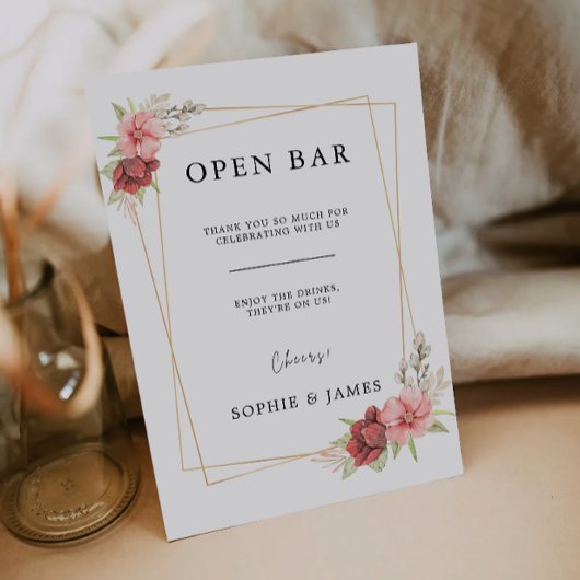 Open Bar Sign, Roos Funny Open Bar Sign, Kaart