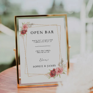 Open Bar Sign, Roos Funny Open Bar Sign, Kaart