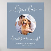 Open Bar, speciaal aangepast mosterd Blue Pet Dog Poster (Voorkant)