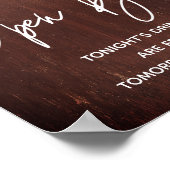 Open Bar String Lights Wood Burgundy Mason Jar Poster (Hoek)