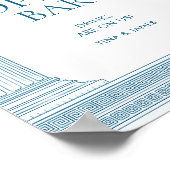 Open bar tafel partij teken in blauw poster (Hoek)