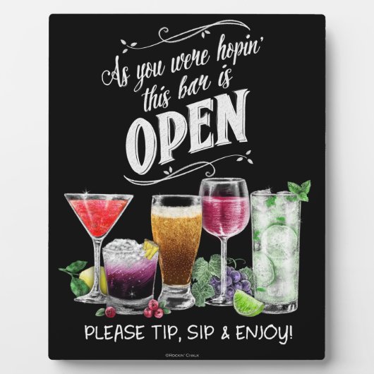 Open Bar — Tip Sip en geniet van Fotoplaat (Voorkant)