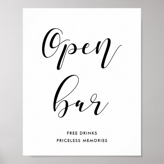 Open-bar trouwteken poster (Voorkant)