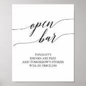 Open Bar voor elegante zwarte kalligrafie Poster (Voorkant)