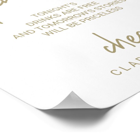 Open Bar voor witte kalligrafie Poster (Hoek)