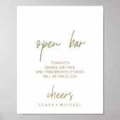 Open Bar voor witte kalligrafie Poster (Voorkant)