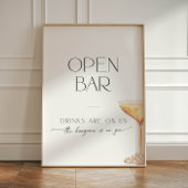 Open Bar Vrijgezellenfeest Parels en Prosecco Neut Reclamebord Met Voetstuk