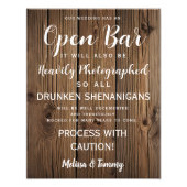 OPEN BAR Waaide land Barn bruiloft Foto Afdruk (Voorkant)