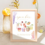 Open Bar Waterverf Citrus Cocktails Wedding Drink Poster<br><div class="desc">Sweet, tangy & citrusy open bar cocktails bruiloft bord dat met liefde is geïnspireerd! Ons moderne collectie van het paradijsparadijs voor cocktailcitrusfluiten vangt een summiere cocktail vibe. Een zacht gedempt, op cocktail geïnspireerd kleurenpalet met citrusachtige perziken, geel, groen en lavender die barsten met de kleuren van de zomer. Onze waterverf...</div>